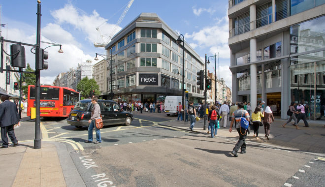 Shoppers on London's Oxford Street (By: Mary Hinckley) © UCL Media Services - University College London