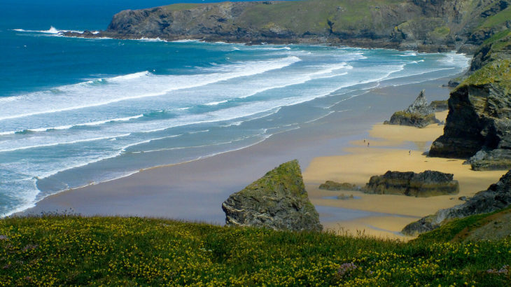 Bedruthan Steps is a truly spectacular landscape on the north Cornish coastline, a few miles east of Newquay. © UCL Media Services - University College London, credit: Mary Hinkley