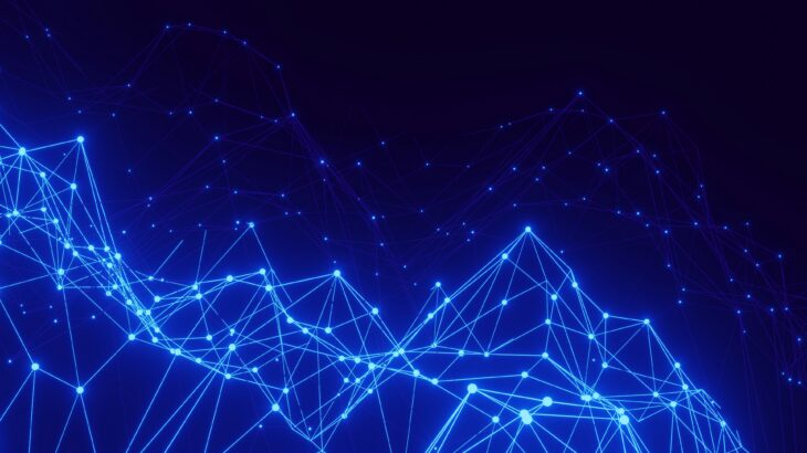 a-blue-background-with-lines-and-dots